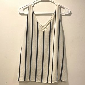 Striped Sleeveless Blouse